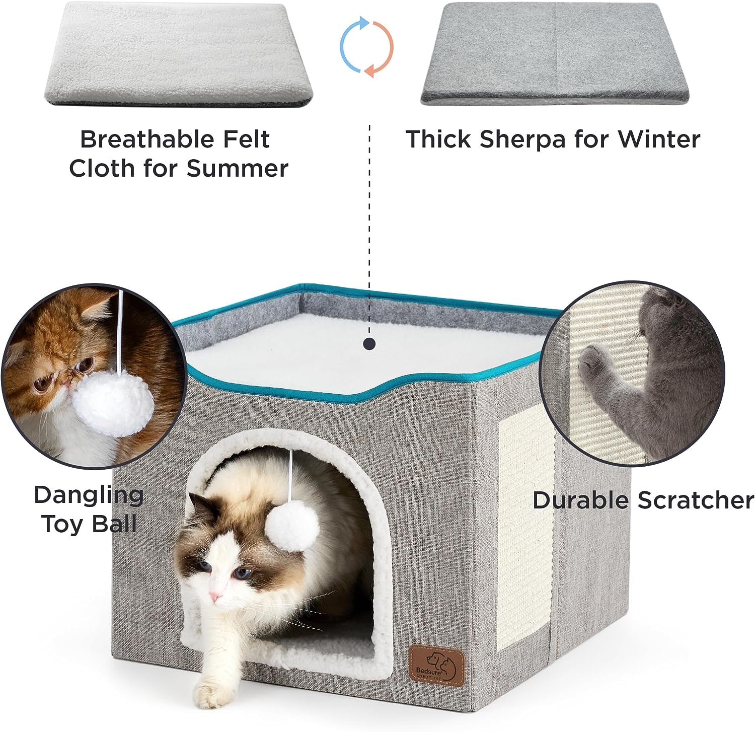 Foldable Large Cat Cave: Cozy Hideaway for Indoor Cats